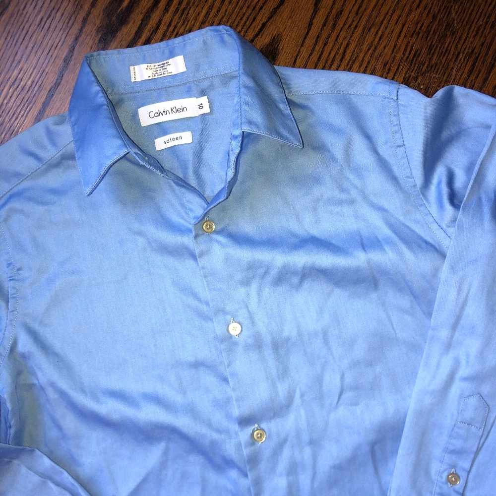 Calvin Klein Sateen Button Up Shirt Youth, 10